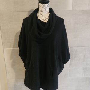 Nanette Lepore Black Knit Cashmere Poncho